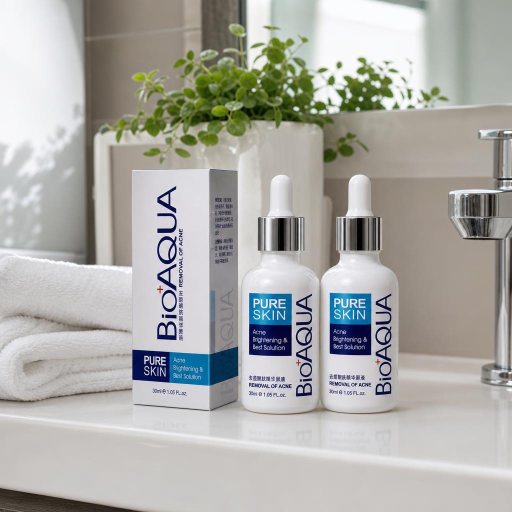 Sérum antiacné BIOAQUA en el baño