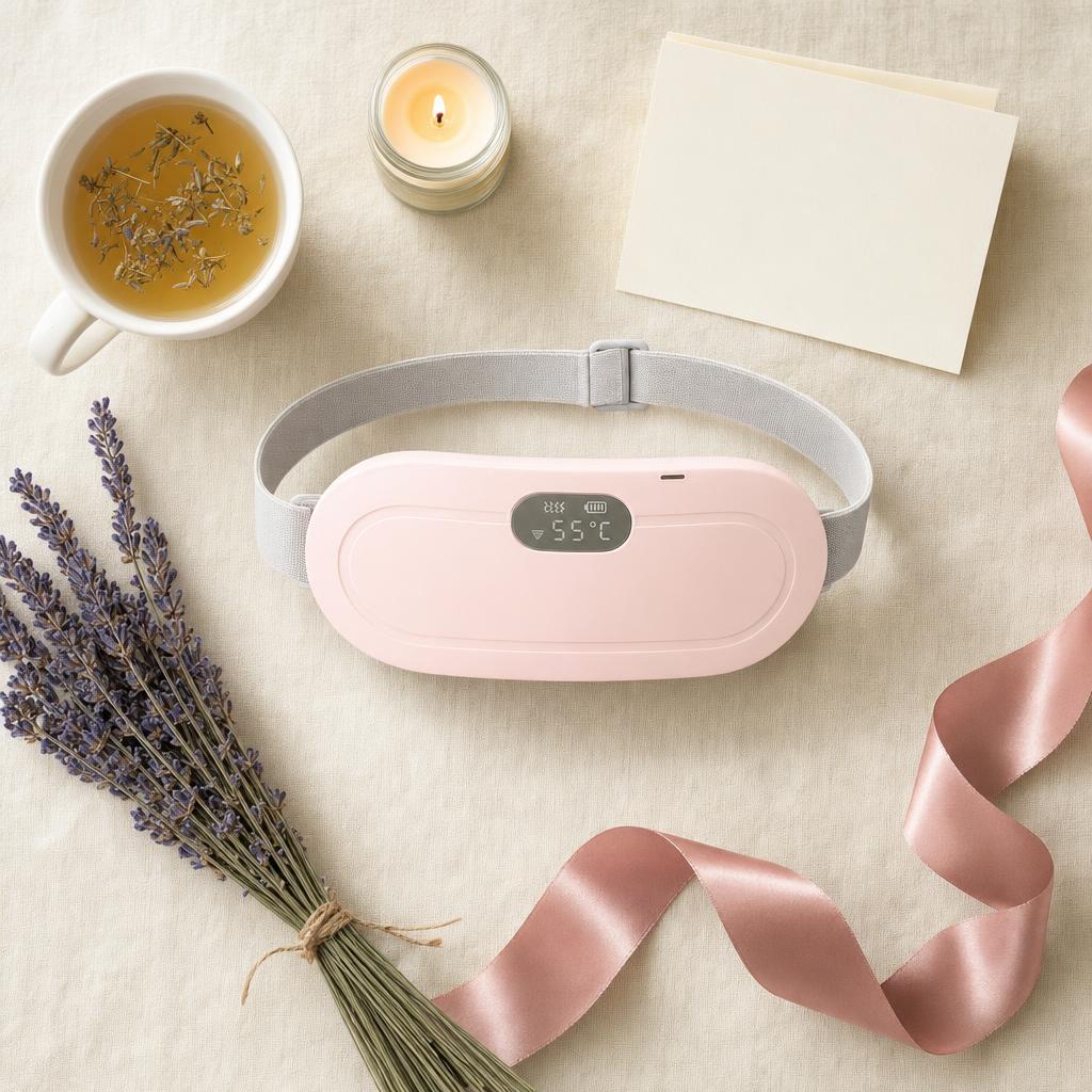 Cinturón térmico rosa con té y lavanda